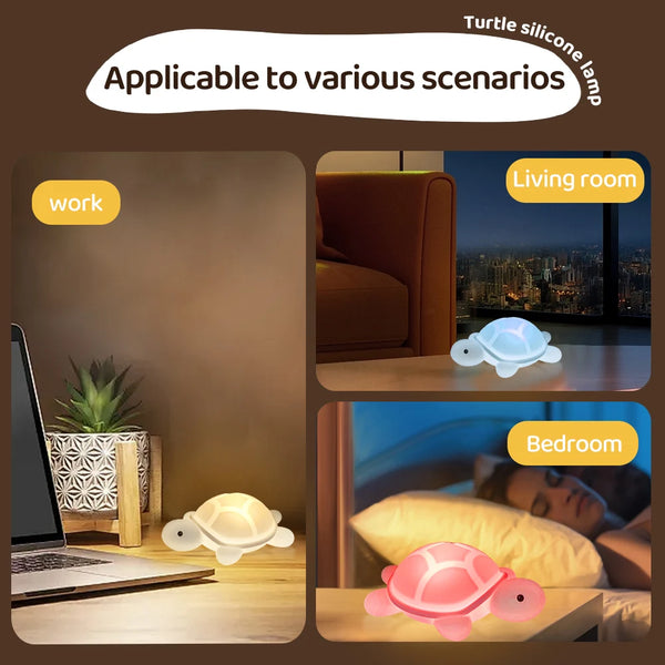 ShellGlow LED Nachtlicht | Niedliche Schildkröte | Weiches Silikon | Farbwechsel & Warmlicht | USB-C Wiederaufladbar | 10,2 × 15,8 × 6,1 cm
