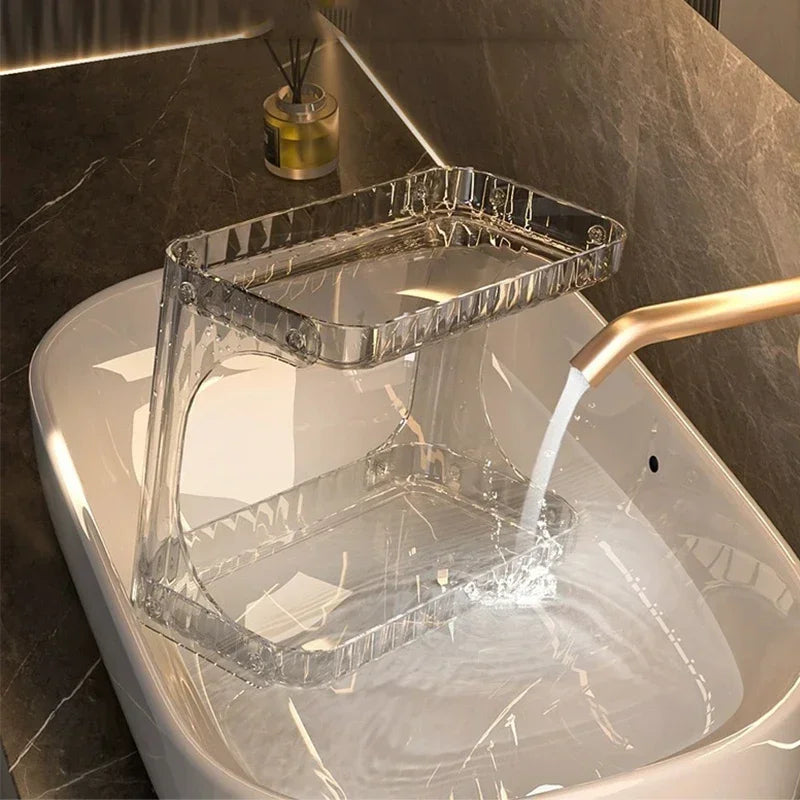 PureStak Badezimmer Regal | Doppelstöckig | Kosmetik- & Pflege-Organizer | Waschbecken & Tischablage