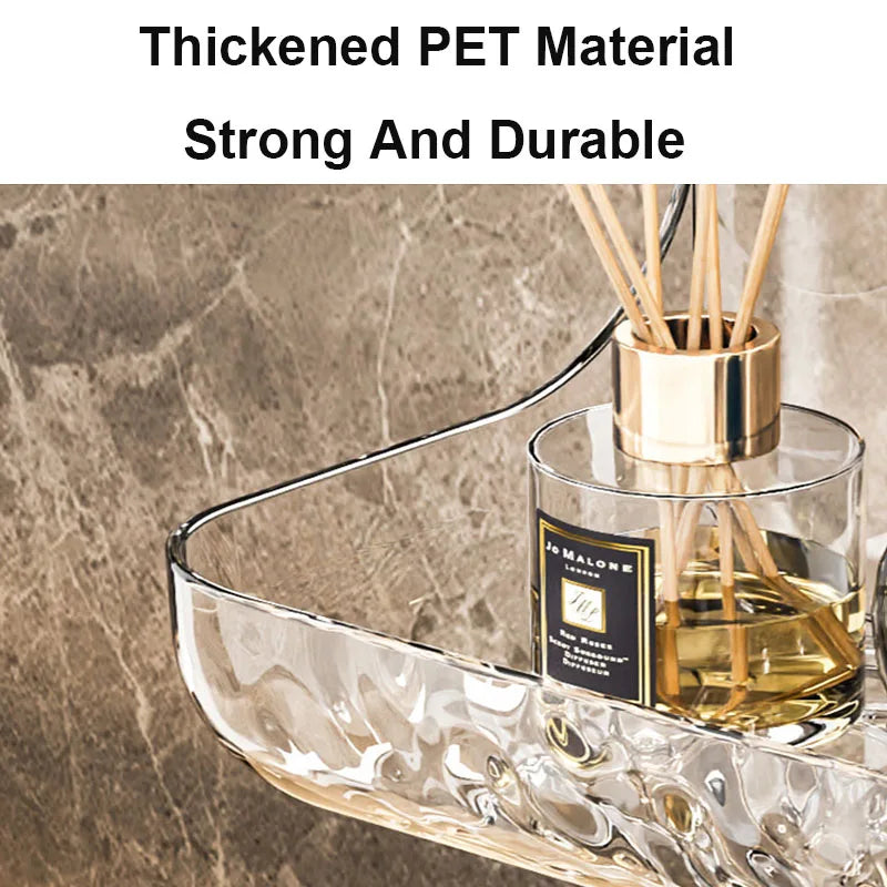 Clario WallClear Wandregal Transparent | Acryl Regal Ohne Bohren | Für Bad & Küche | Starke Haftung & Abnehmbar