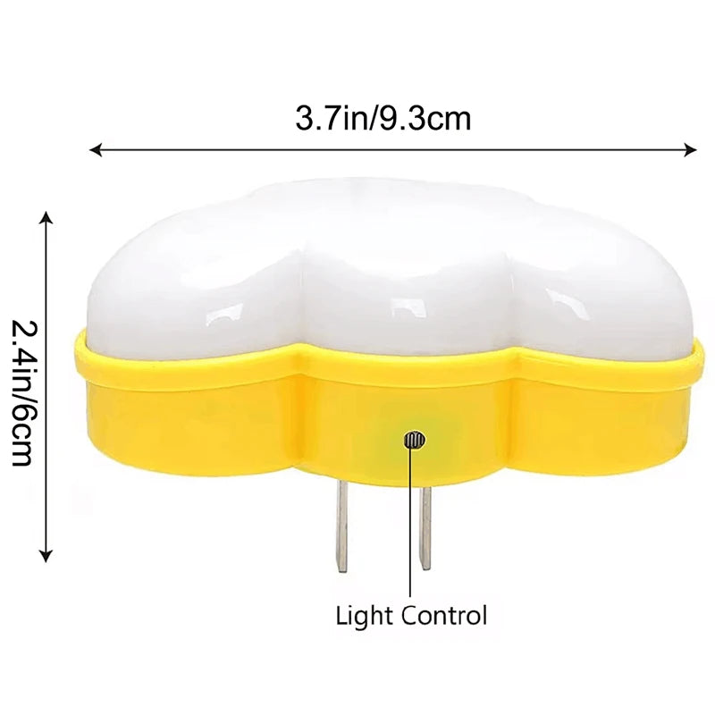 Lunora LED Nachtlicht Wolke | Mit Bewegungsmelder & Automatik | Warmweiß | Steckdose | 6 × 9,3 cm