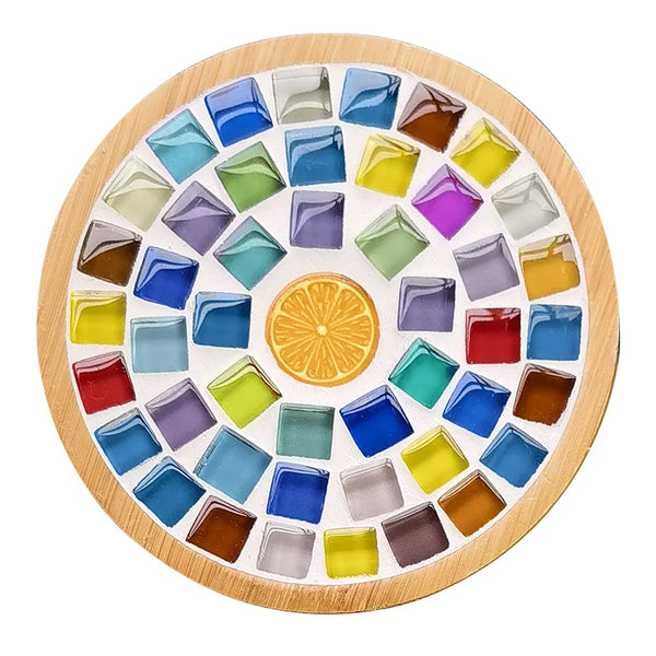 Bambus Mosaik-Untersetzer MosaicJoy | Herz & Quadrat | DIY-Bastelset für Kinder & Erwachsene