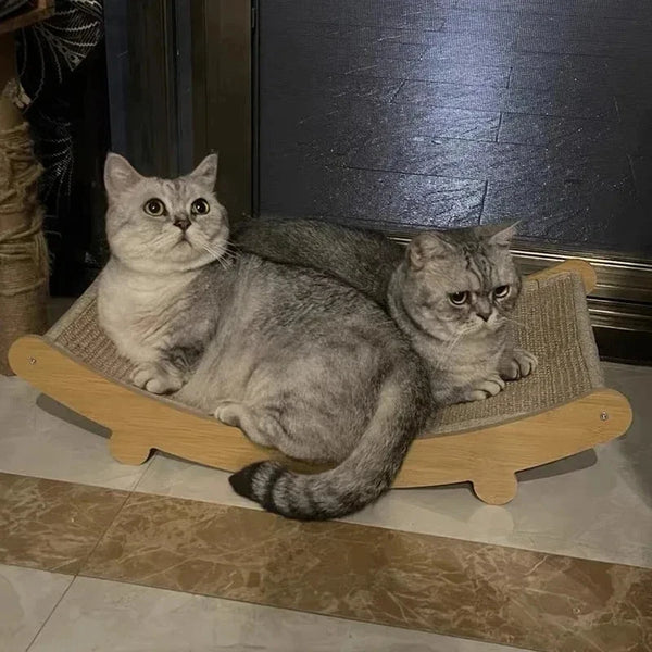 Katzen-Kratzbrett Mirova FlexBoard | Abnehmbares & kratzfestes Sisalbett | Kratzspielzeug & Schlafplatz in einem | Größen S & L