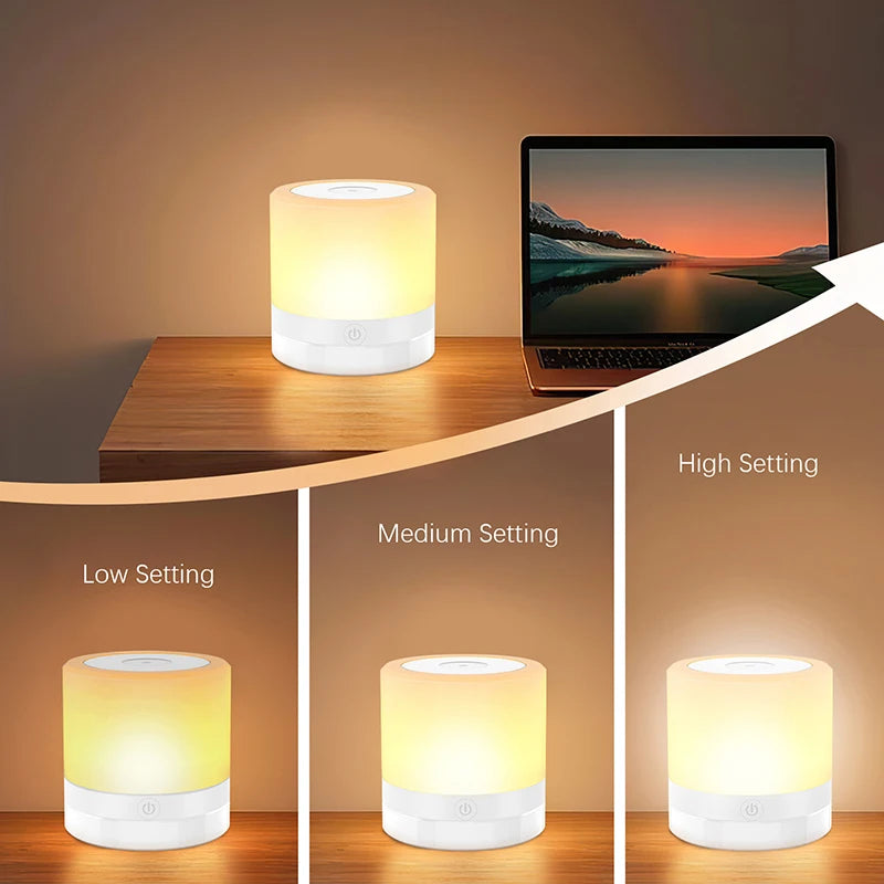Tragbares Nachtlicht | RGB LED Lampe | Touch-Dimmer | USB Wiederaufladbar | 7 Farben