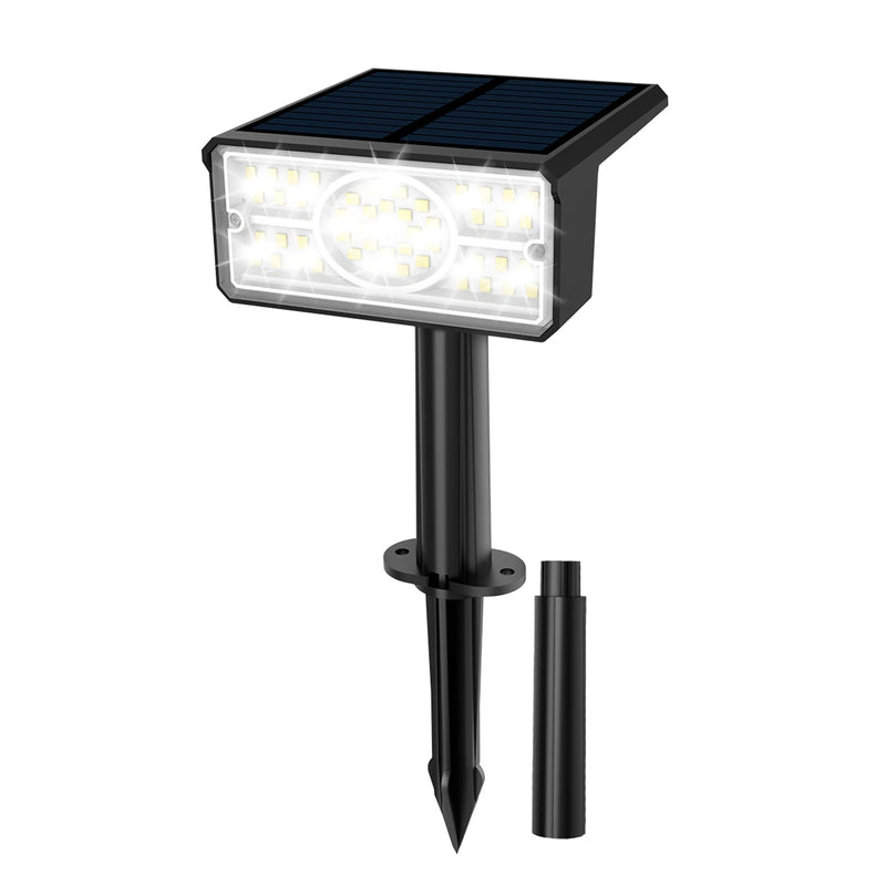 Solara LED Solarstrahler | 4 Lichtfarben | 49 LEDs | IP65 Wasserdicht | Energiesparend mit Solarpanel