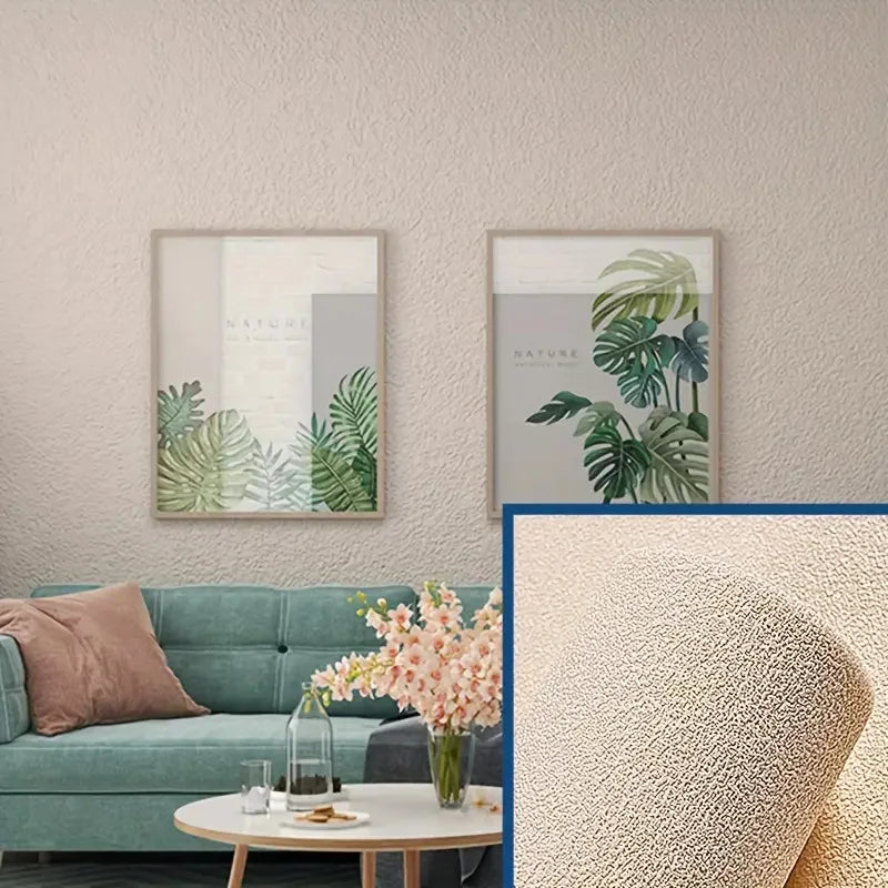 Selbstklebende 3D-Leinen-Tapete Linovera | Wasserfest, Schimmelresistent & Stoßdämpfend | Ideal für Wohnzimmer, Schlafzimmer & Küche