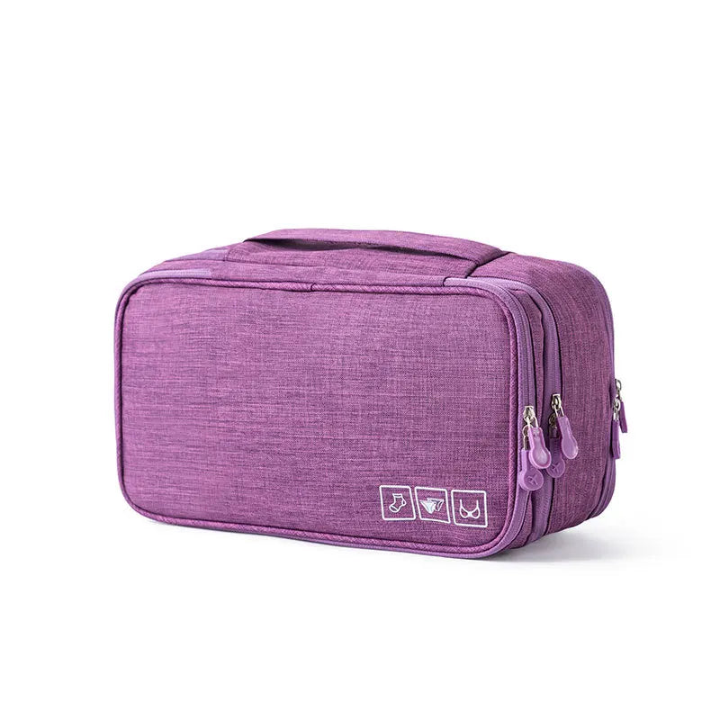 Unterwäsche-Organizer Travinelle | Faltbare Reisetasche mit 3 Fächern | Wasserdicht & Transparent | 30 × 17 × 13 cm
