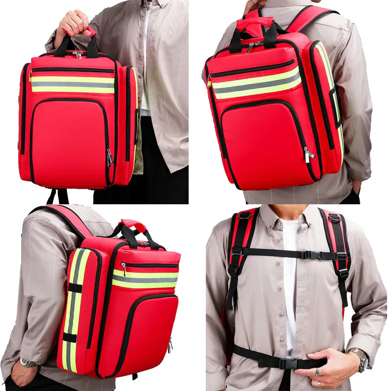 Notfallrucksack SafePak Rescue+ | Wasserdicht & Reflektierend | Für Erste Hilfe & Survival | 45×35×15 cm