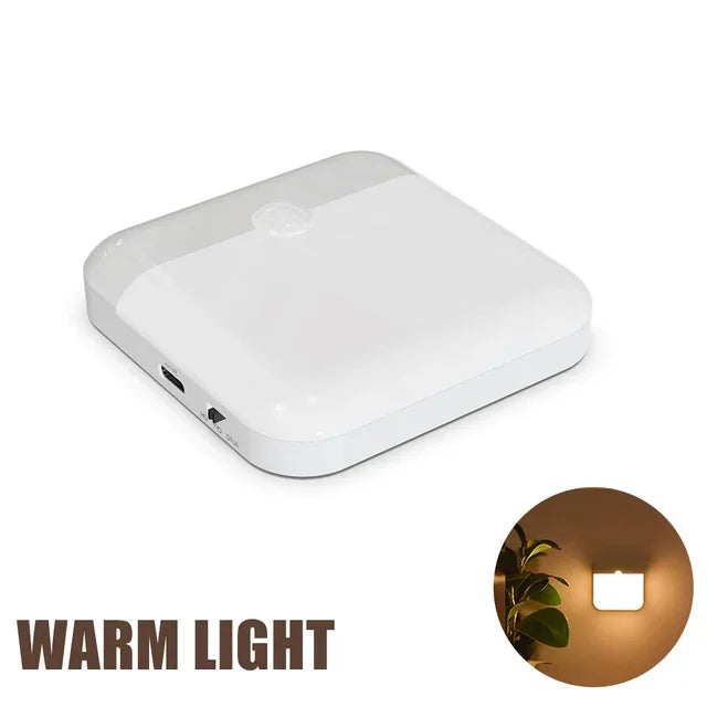 LED-Bewegungssensor-Lampe LumoSquare | USB-C Wiederaufladbar | Warm- & Kaltweiß | Magnetische Nachtlampe für Schlafzimmer, Küche & Flur