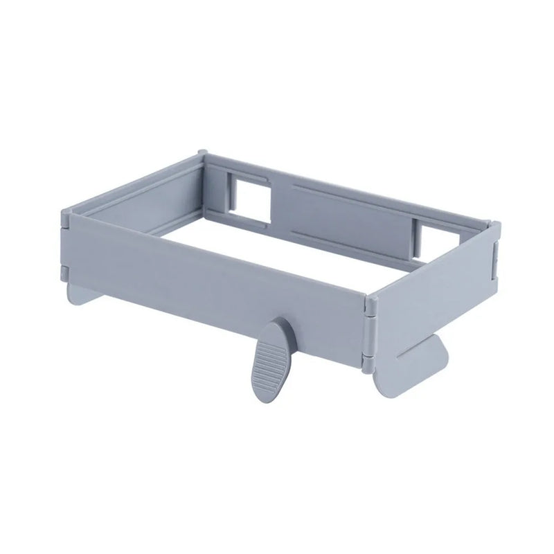 EcoFold Faltbarer Müllbeutelhalter | Kunststoff | Platzsparend & Stabil | 18,5×12,5×5,5 cm | Weiß/Grau