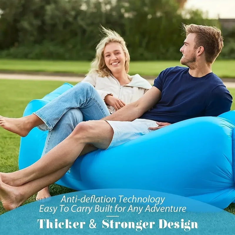 Airvana Aufblasbares Sofa Outdoor | Tragbare Luft-Couch für Camping & Strand | Mit Kopfstütze & 30h Haltbarkeit