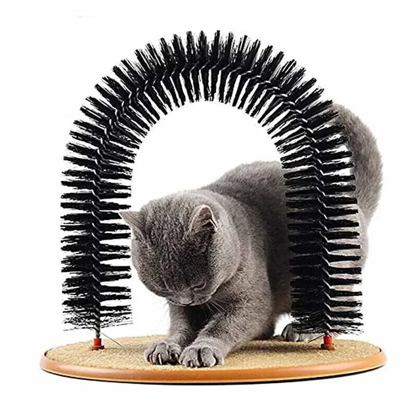 Katzen-Selbstbürste GroomiArc Deluxe | Massage & Fellpflege in einem | Abnehmbar & leicht zu reinigen | Schwarz