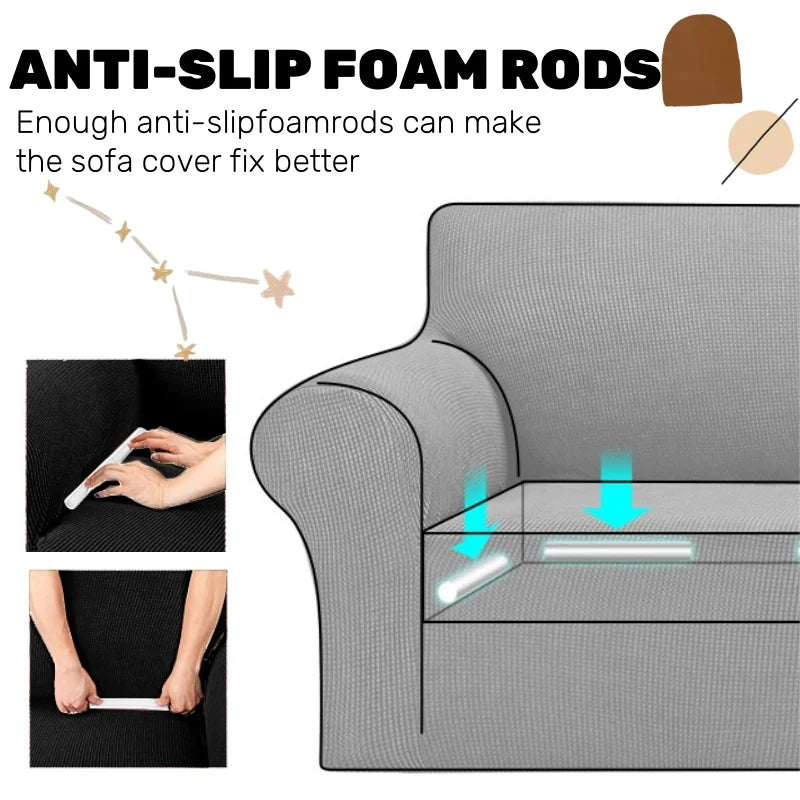 FlexiHome Elastischer Sofaüberwurf | Moderne Passform | Rundum-Schutz für 1–4-Sitzer Sofas | Waschbar & Stilvoll