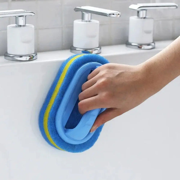 Reinigungsbürste GripClean Flex | Mit Griff & Scheuerschwamm | Für Küche, Bad & Fliesen