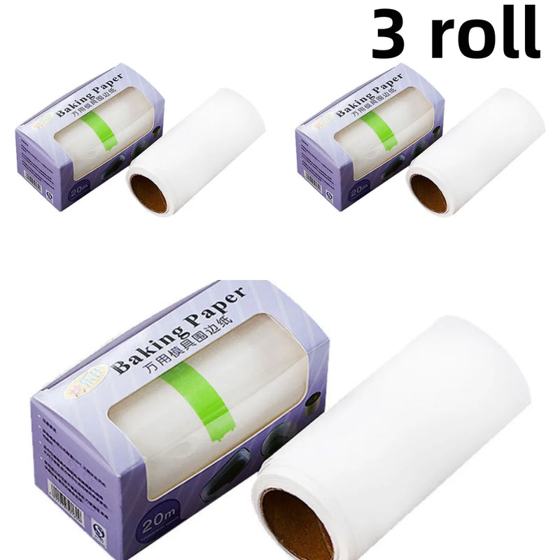 Bakello Backpapier auf Rolle 1/2/3 Stück à 20 m | Antihaft & Hitzebeständig | Für Backofen, Mikrowelle & Heißluftfritteuse | Lebensmittelecht & Wasserfes