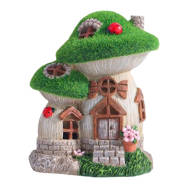 LUMORA Solar Feenhaus | Resin Pilzhaus | Wetterfest & LED-Beleuchtung | Gartendeko 18 × 16 × 11 cm