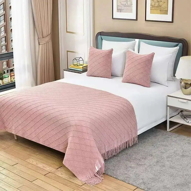 Strickdecke NordicEase | Weiche Sofa- & Bettdecke | Wohndecke im Skandi-Design | 130 × 160 cm