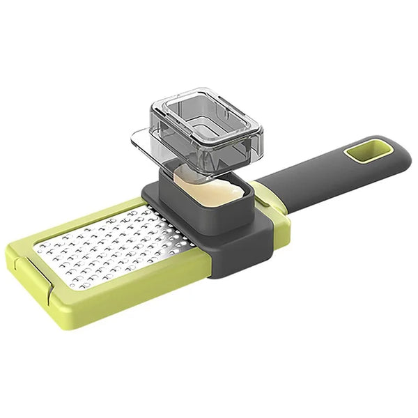 ZESTIRO Knoblauch-Ingwer-Reibe | Manuelle Edelstahlpresse | Ergonomischer Zerkleinerer für Zwiebel, Knoblauch & Ingwer | Rutschfest & Effizient