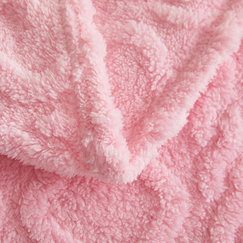 Veluto | Coral-Fleece-Decke | Beidseitig Jacquard | Geometrisches Muster | Dick & Kuschelig