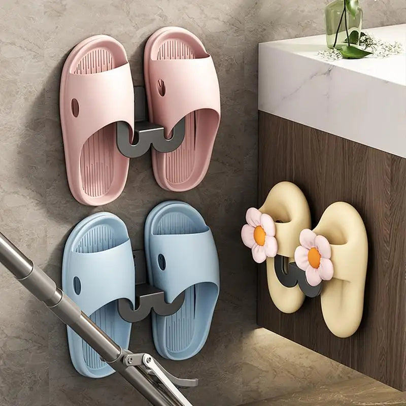 Wand-Schuhhalter Minimura FlexHook | Slipper-Organizer aus Carbonstahl | Platzsparende Aufbewahrung für Flur, Bad & Schlafzimmer | 8,5 × 8,6 × 4,5 cm