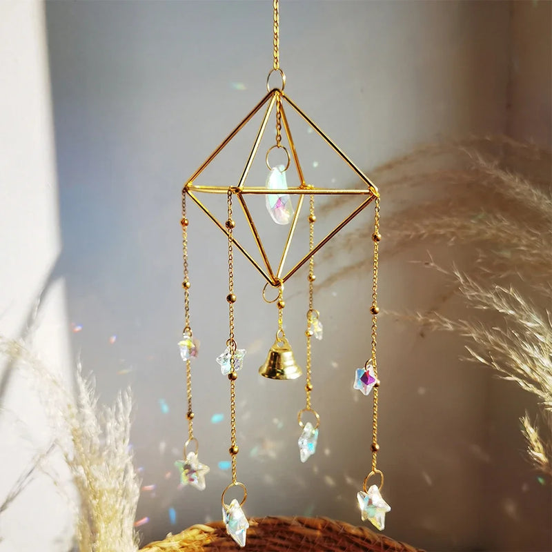 Lunora | Kristall Suncatcher | Regenbogen Deko Anhänger | Glas & Metall | 20 cm
