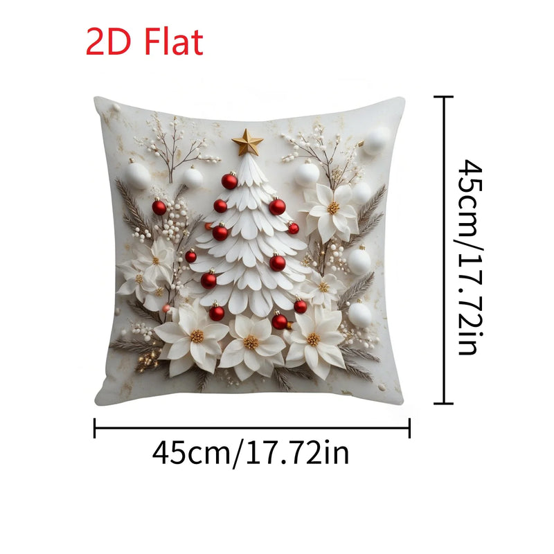 Nordzauber | Weihnachts-Kissenbezug | Weiß mit „Happy 2026“ Motiv | 45 × 45 cm | Festliche Deko für Sofa, Bett & Auto