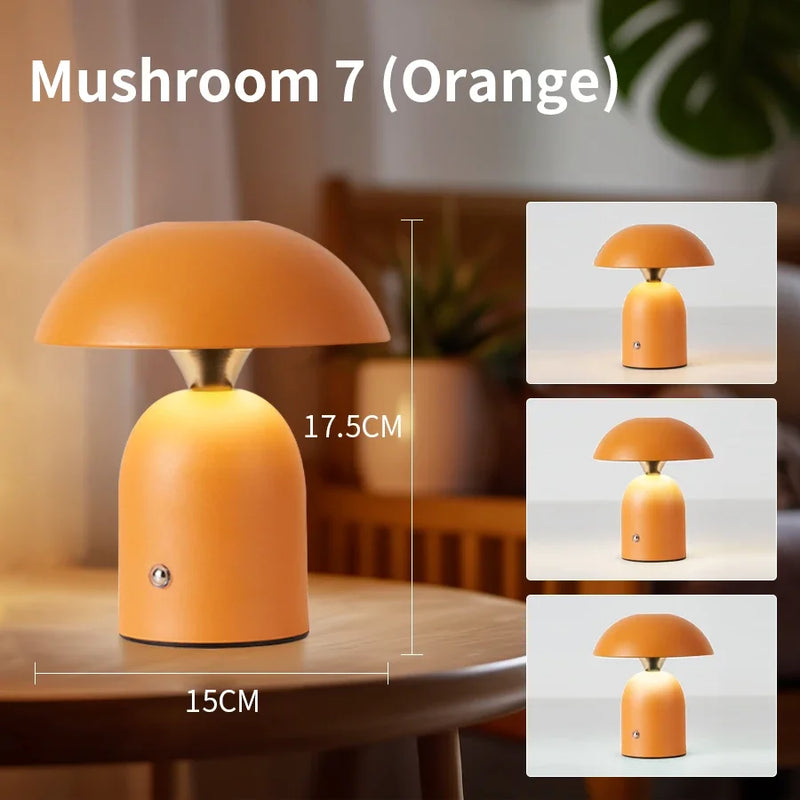 LumiShroom | LED Pilz Tischlampe | Wiederaufladbar & Dimmbar | Kabellose Design-Leuchte für Schlafzimmer, Wohnzimmer & Bar
