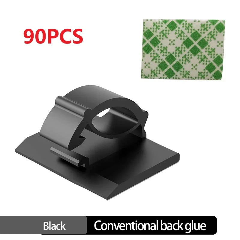 Kabelclips Set WireTidy | 30-90 teilig | Selbstklebend & flexibel | Für Schreibtisch, PC & Ladekabel