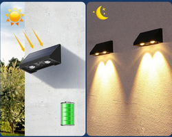 Solvion Solar Wandleuchte Außen | Automatisches Licht bei Dunkelheit | IP54 Wasserdicht | LED Warmweiß | Für Garten & Balkon
