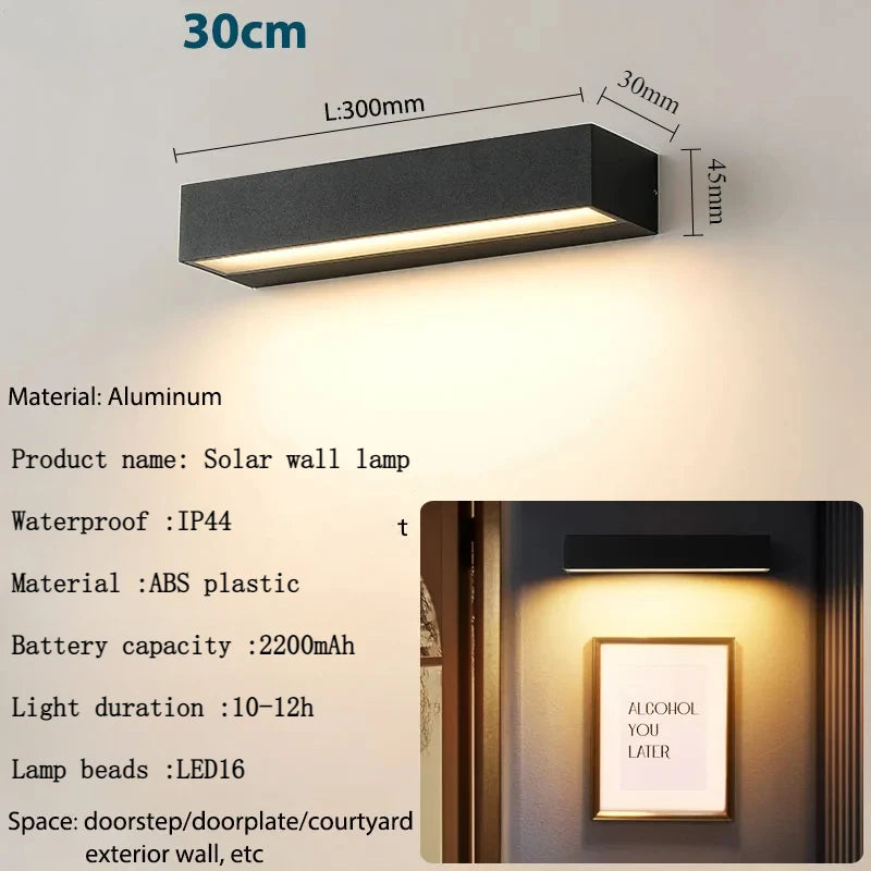 Solar Wandleuchte Solavella | 16 LEDs | Superhell & Wasserdicht | Für Garten, Balkon & Hauswand | Warm- & Kaltweiß