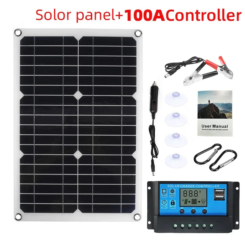 SolaVibe Solarpanel 1200W | Flexibles 12V Ladepanel | 2x USB & 100A Laderegler | Outdoor Camping