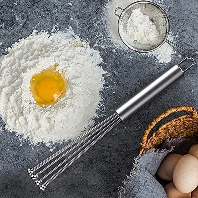 WHISPRO Edelstahl-Schneebesen | Stabil & Effizient | Zwei Größen | Für Backen & Kochen