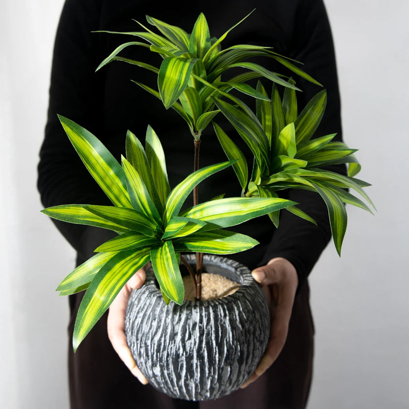 TROPALIS Künstliche Palmenzweige | 3 Köpfe | 36 cm | Tropische Deko für Zuhause & Büro