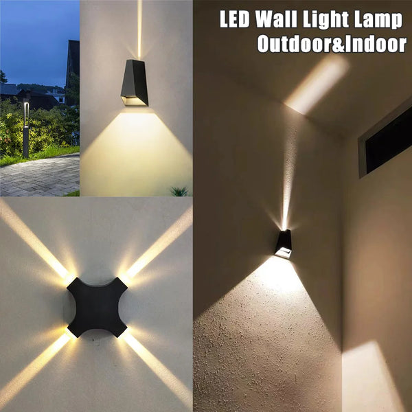 Luxavera WallBeam LED Wandleuchte Außen & Innen | IP66 Wasserdicht | Warmweißes Licht | 4W/5W/6W | Schwarz