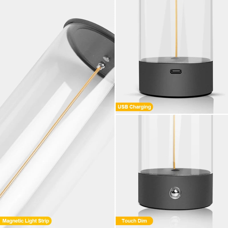 Tischlampe LineaForm Flex | Magnetisches Leuchtband | Stufenlos dimmbar | Kabellos & Wiederaufladbar | Grau
