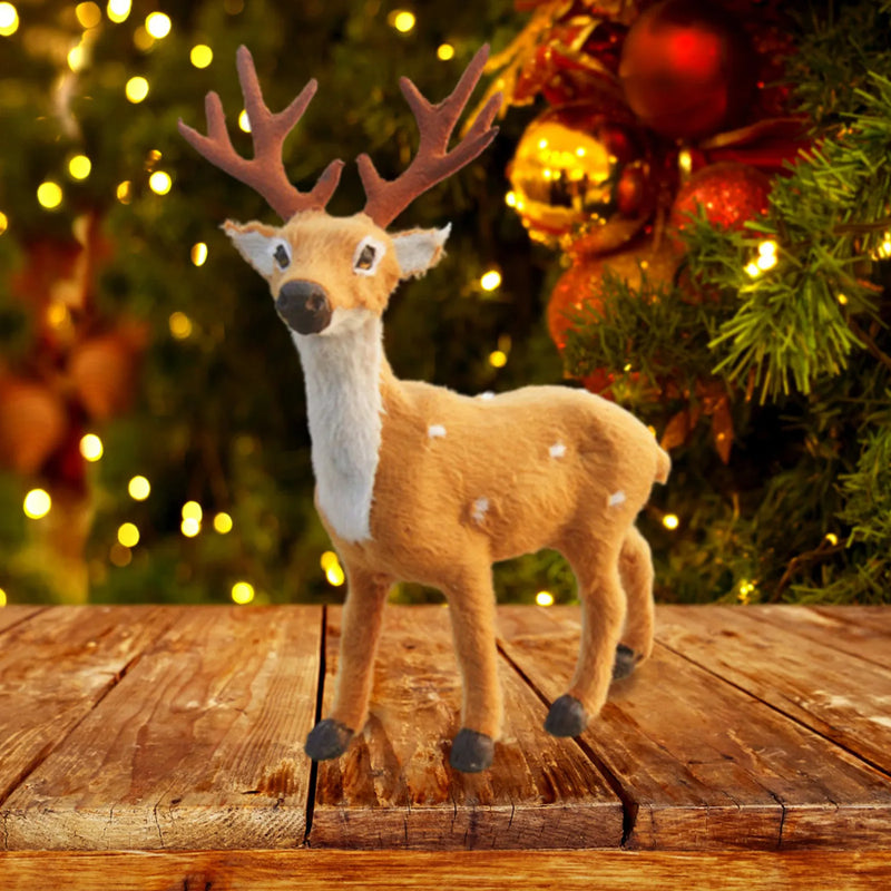 LumiDeer Weihnachts Rentier Figur | Edle Tischdekoration | Realistisches Design & Wiederverwendbar | 15–35 cm