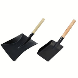 Kamin-Schaufel FLAMMAFIX | Robustes Eisen mit Holzgriff | Für Kamin, Grill & Ofen | 38–45 cm