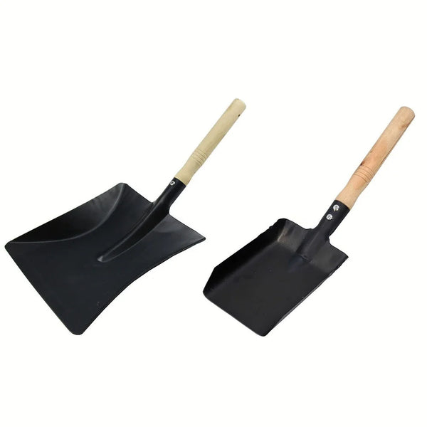 Kamin-Schaufel FLAMMAFIX | Robustes Eisen mit Holzgriff | Für Kamin, Grill & Ofen | 38–45 cm