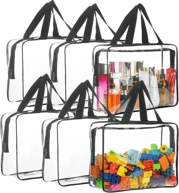 Spielzeug-Aufbewahrungstasche ClearyBag Kids | Transparent & Wasserdicht | Für Puzzle, Bücher, Bauklötze & Reisen | 30×22×10 cm