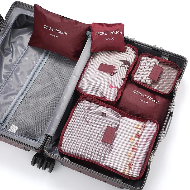 TRAVORO Packwürfel Set | 6-teilig | Wasserdicht & Extra Volumen | Koffer Organizer für Herren