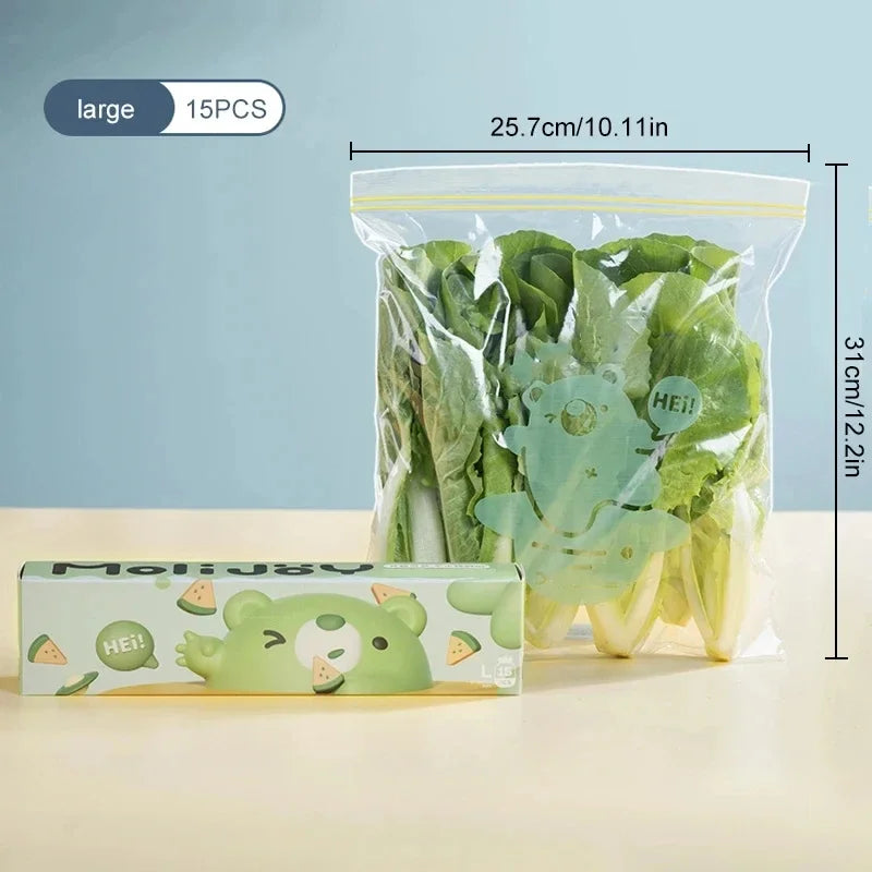 Frischhaltebeutel ZipFresh Set | Wiederverwendbar & Luftdicht | 3 Größen | Für Küche, Gefrierschrank & Meal Prep