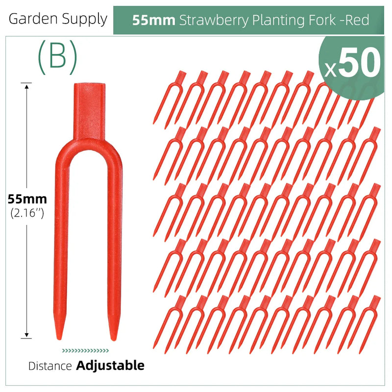 VitaFix | 50er-Set Pflanzen-Stiel- und Rankenfixierer | 5,5 cm & 6,5 cm | Stabile Befestigung für Erdbeeren, Wassermelonen & Rankpflanzen