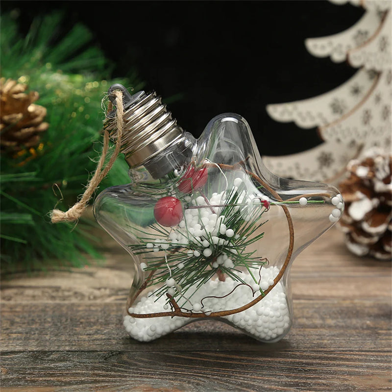 LED Weihnachtsstern Ornament | Transparent | Warmes Leuchten | 10 cm