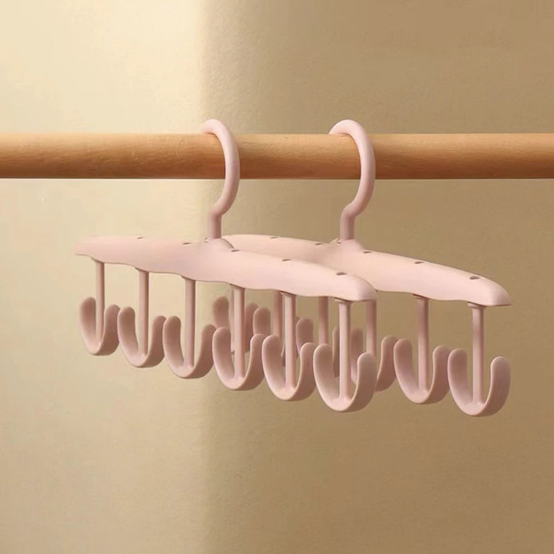 WaveEase Kleiderhaken-Set (2 Stück) | Wellenförmiger Multifunktions-Kleiderbügel | Nahtloser Aufhänger & Trockengurt | Platzsparend & Tragbar