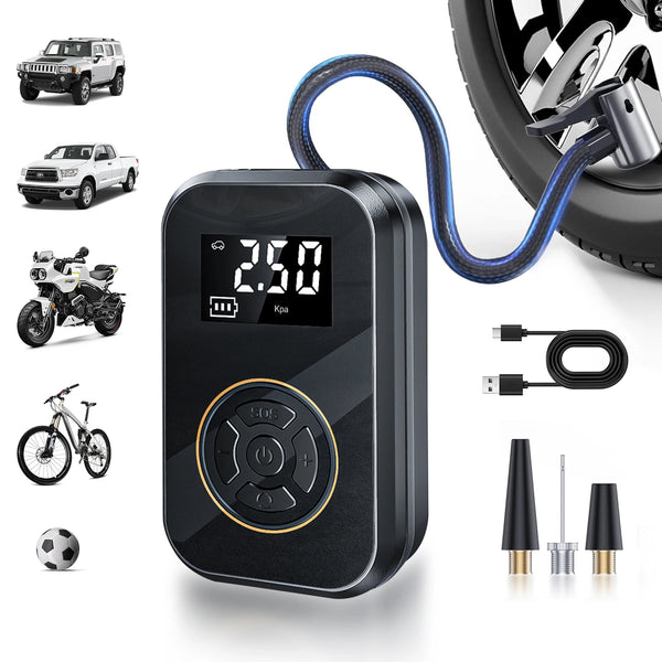 AirVolt Go Kompressor | Kabellos & Wiederaufladbar | Reifendruck & Powerbank in Einem | Kompakt & Mobil
