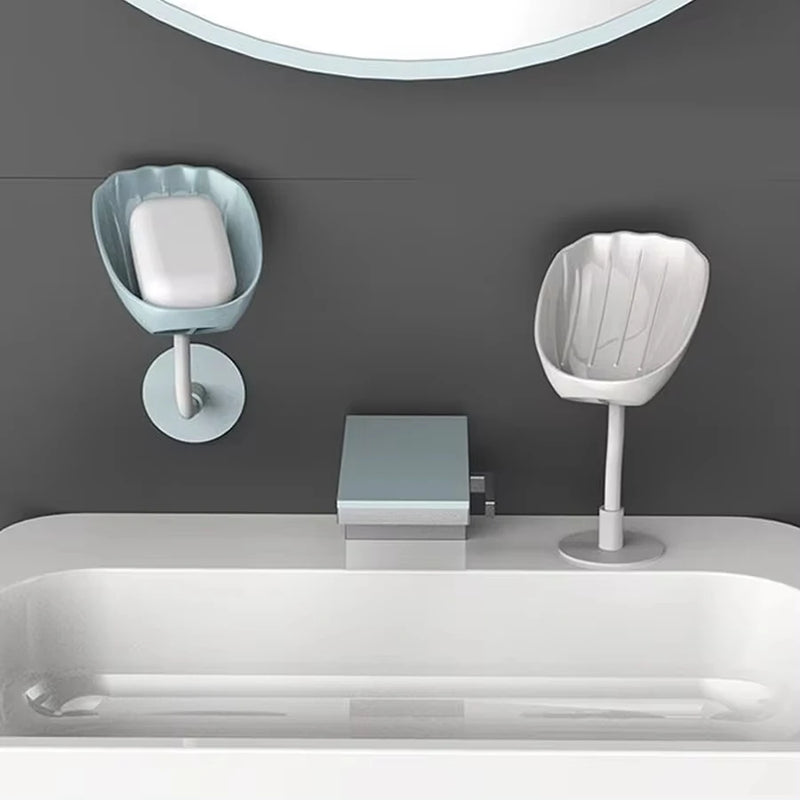 DryLoft Seifenhalter | Doppelkammer mit Abfluss & Deckel | Wandmontage ohne Bohren | Staubschutz & Platzsparend