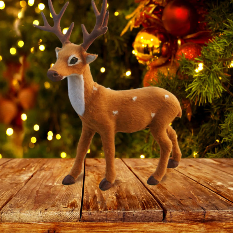 LumiDeer Weihnachts Rentier Figur | Edle Tischdekoration | Realistisches Design & Wiederverwendbar | 15–35 cm