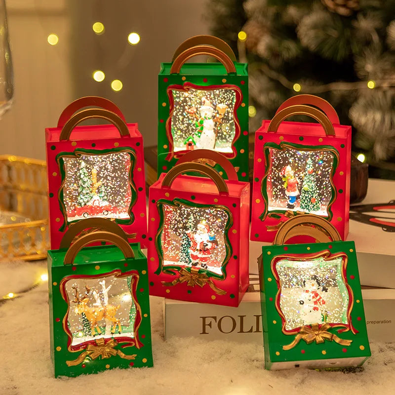 Weihnachts-Schneekugel Lampe | LED Wasserball mit Wirbelndem Schnee | Dekorative Geschenkbox & Festliche Beleuchtung | Lunavine