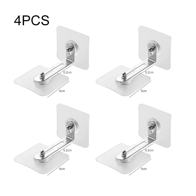 Stabello Anti-Kipp Befestigungs-Set 4-teilig | Verstellbar & Selbstklebend | Für Regale, Schränke & Kommoden
