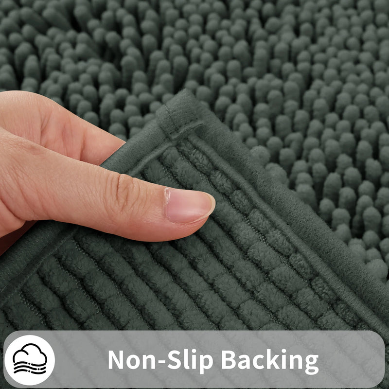 Aqualume | Toilettenvorleger U-Form | Super Saugfähige Chenille-Badematte | Rutschfest & Waschmaschinengeeignet | Weich & Komfortabel