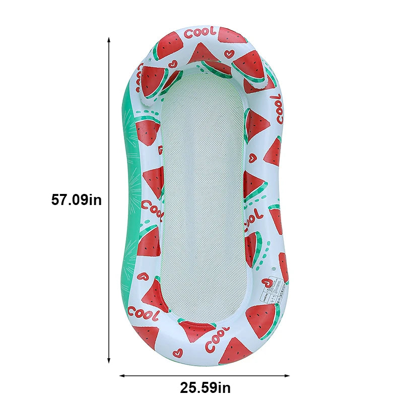 AquaLiva Aufblasbare Schwimmliege Rooxin | Ergonomische Pool-Luftmatratze mit Netz & Armlehnen | Für Pool, See & Strand